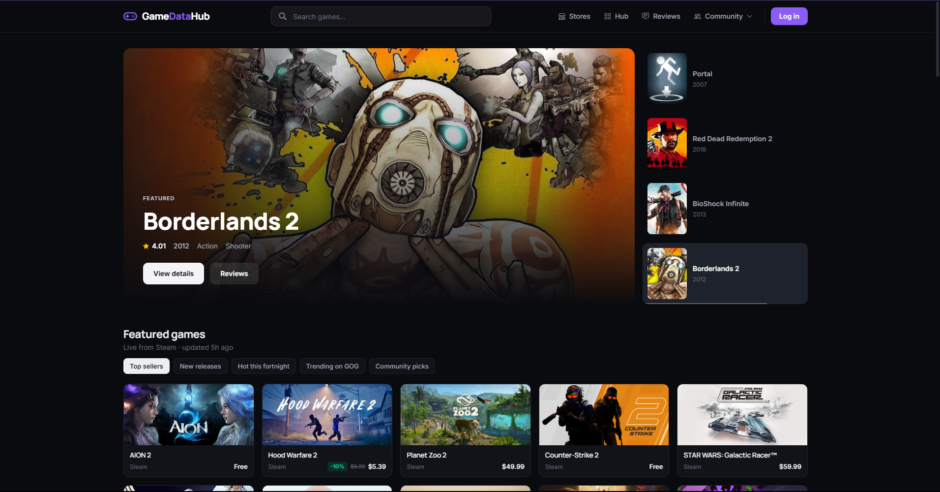 Game Data Hub
