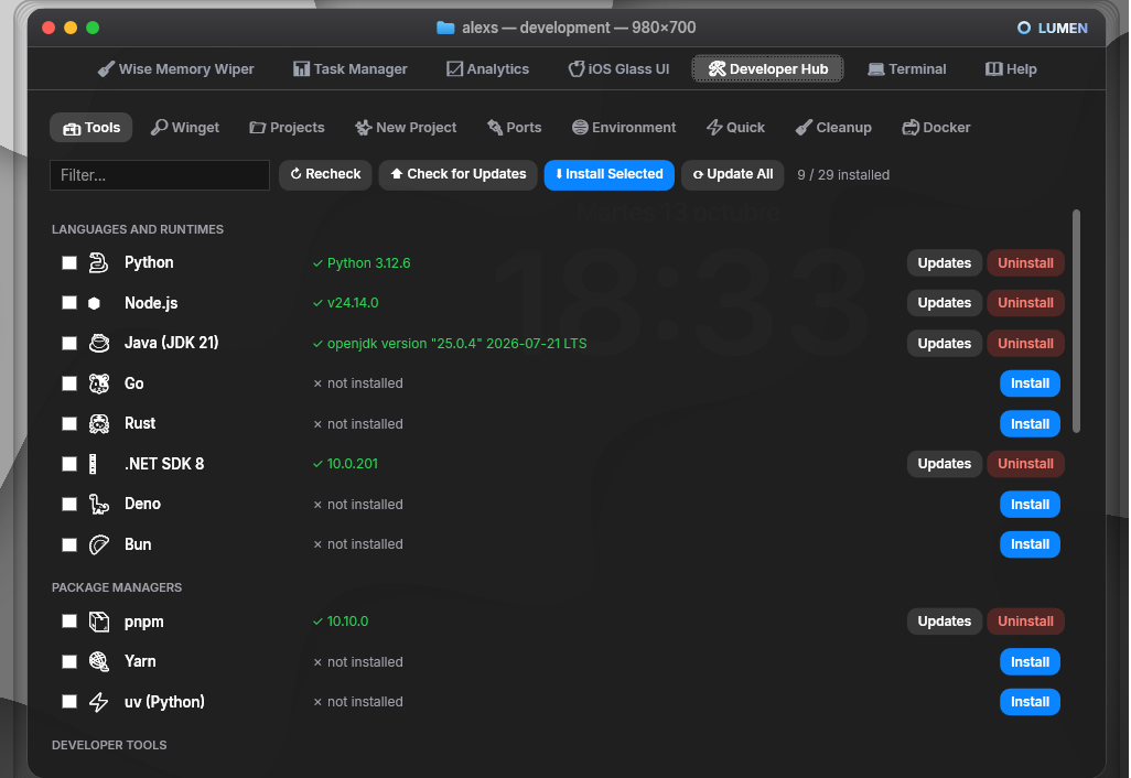 LUMEN - Glass UI & System Toolkit for Windows